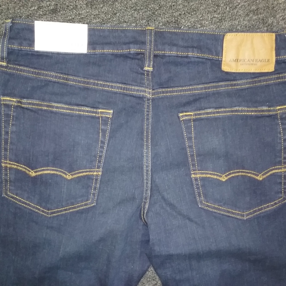 AEO Mens Orig Straight Extreme Flex - Medium Indigo No. 4165 - 38x30 - NWT - Picture 5 of 6